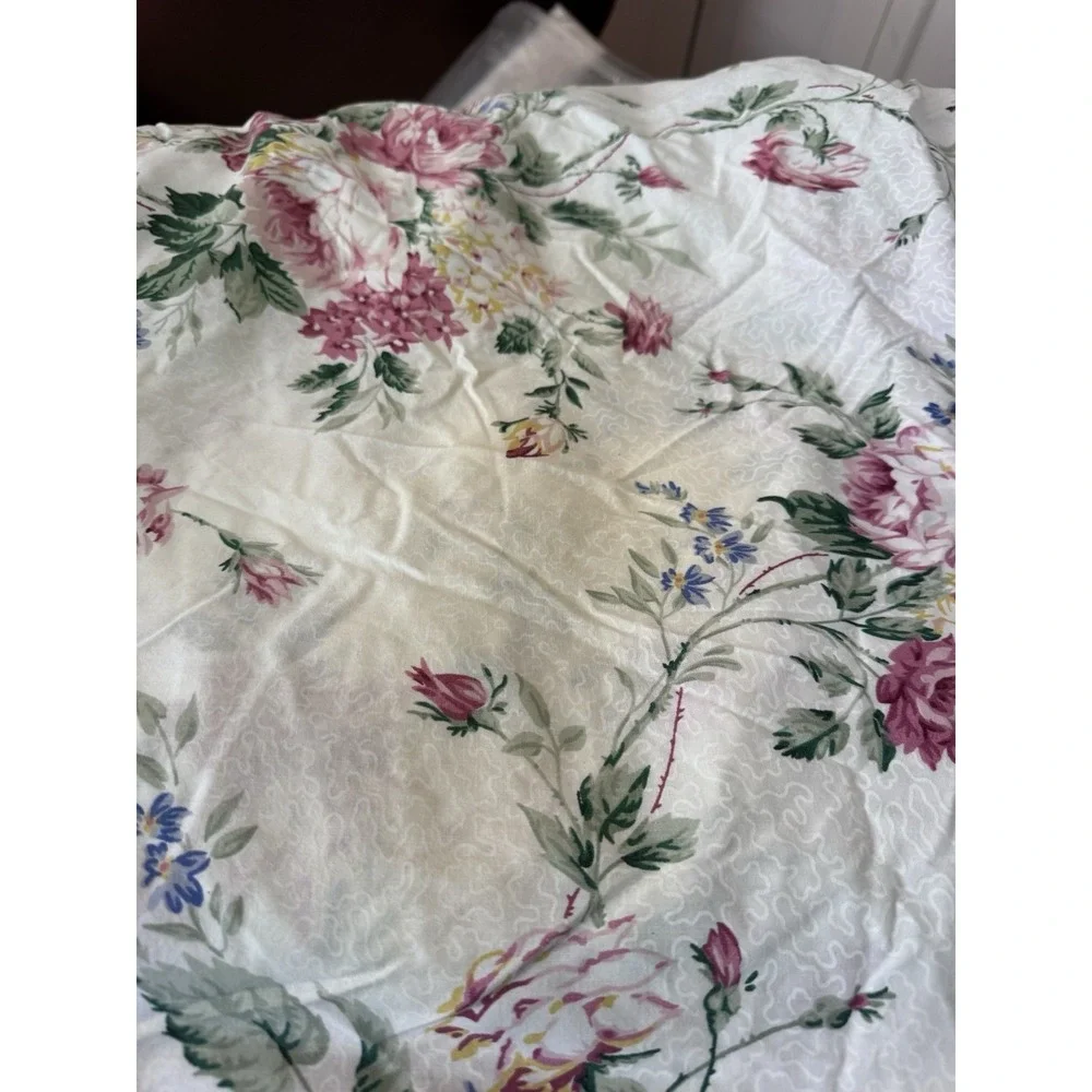 VTG Waverly Belle Rive FULL/DOUBLE Sheet Set 4 piece Cottagecore Rose Ruffle